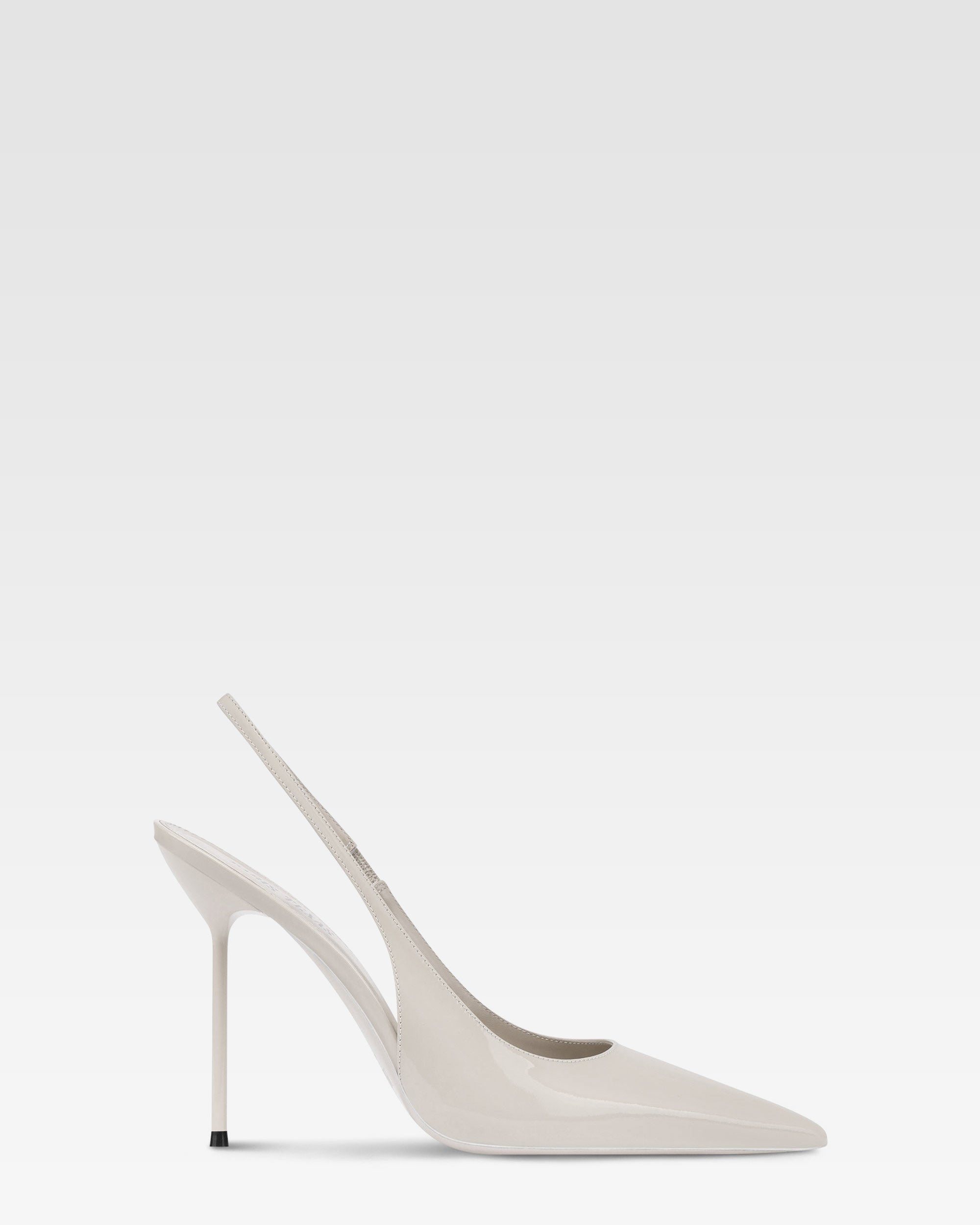 Slingbacks in grey patent leather