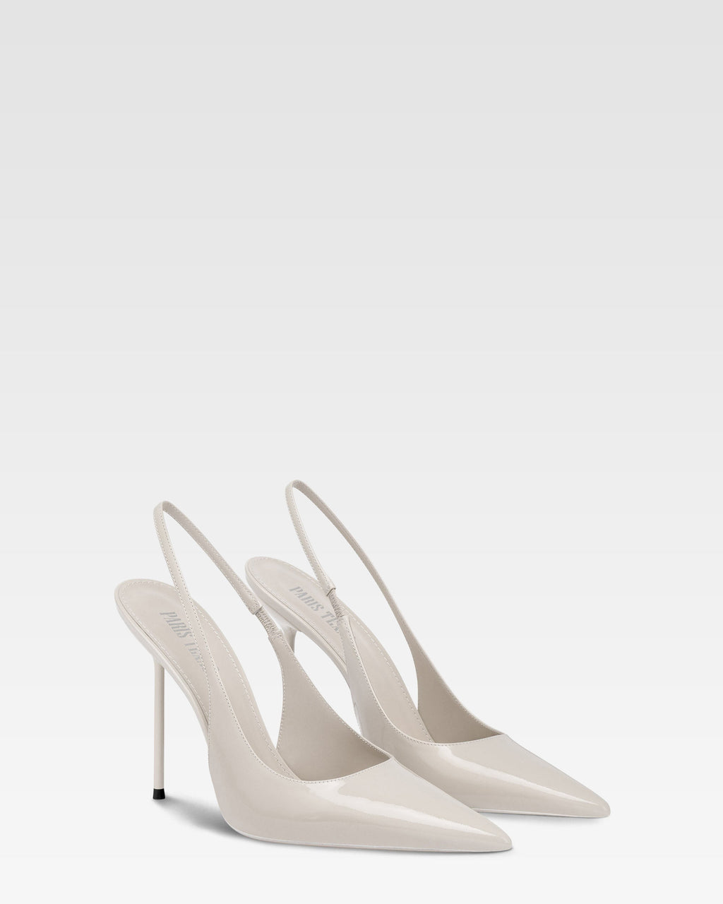 Slingbacks in grey patent leather