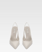 Slingbacks in grey patent leather
