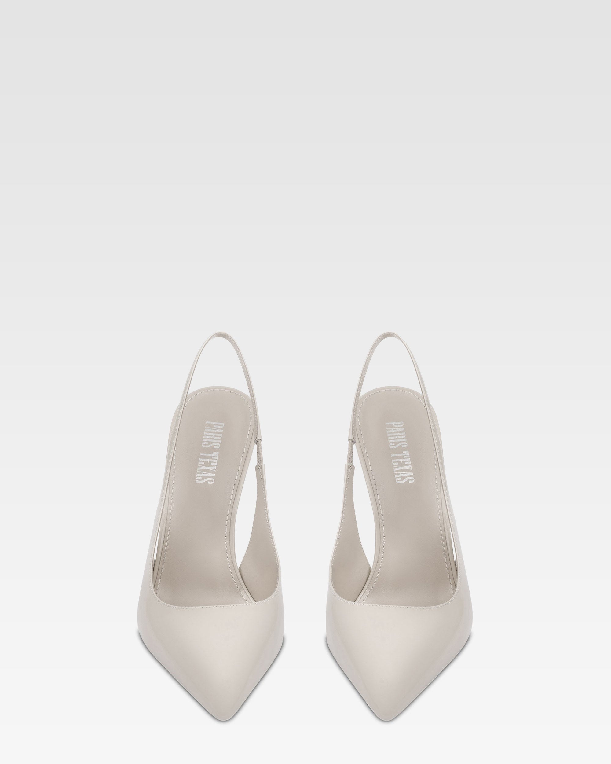 Slingbacks in grey patent leather