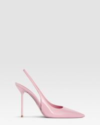 Black patent leather slingbacks — PETAL PINK