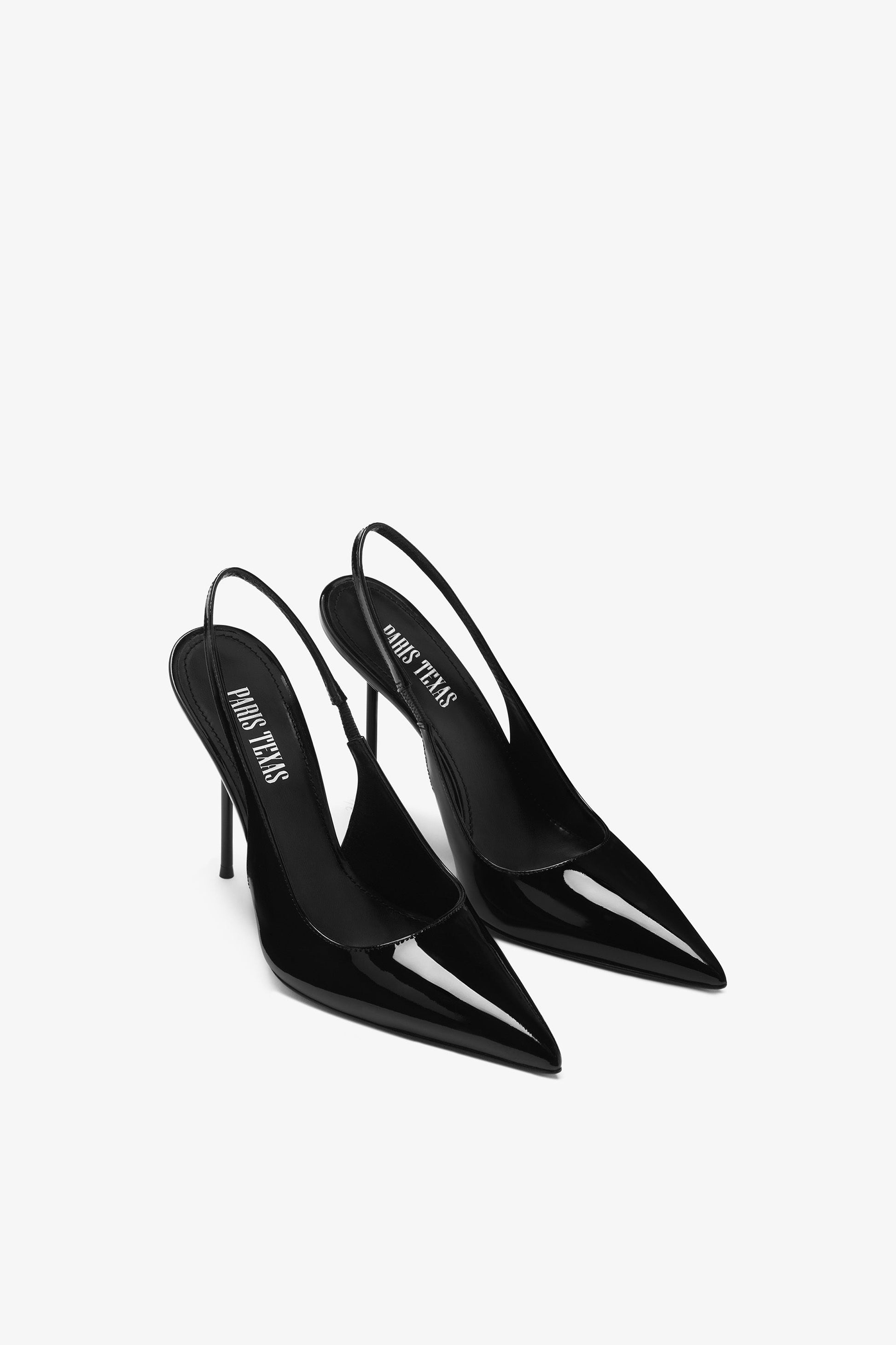 Slingback in vernice nera