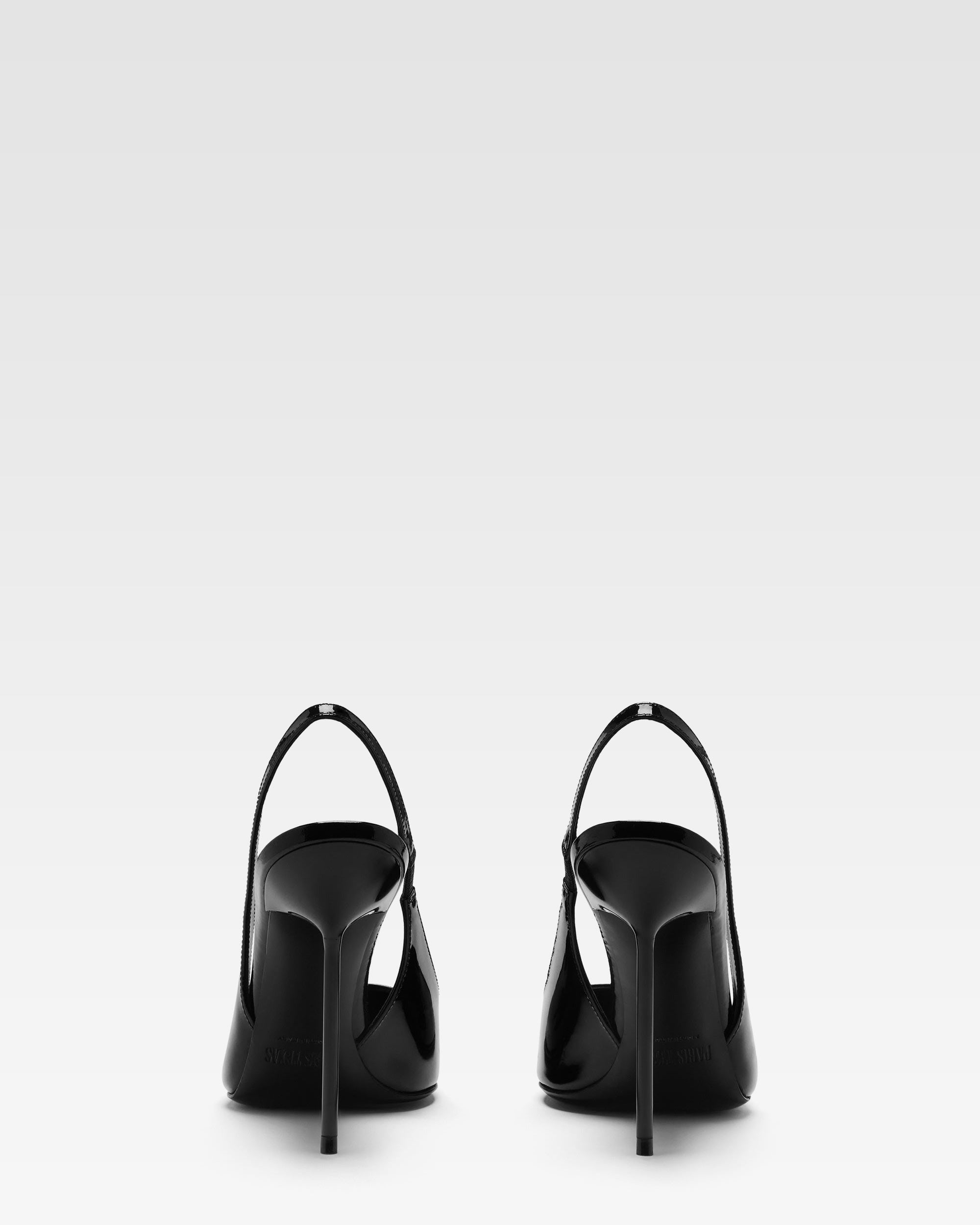 Black patent leather slingbacks