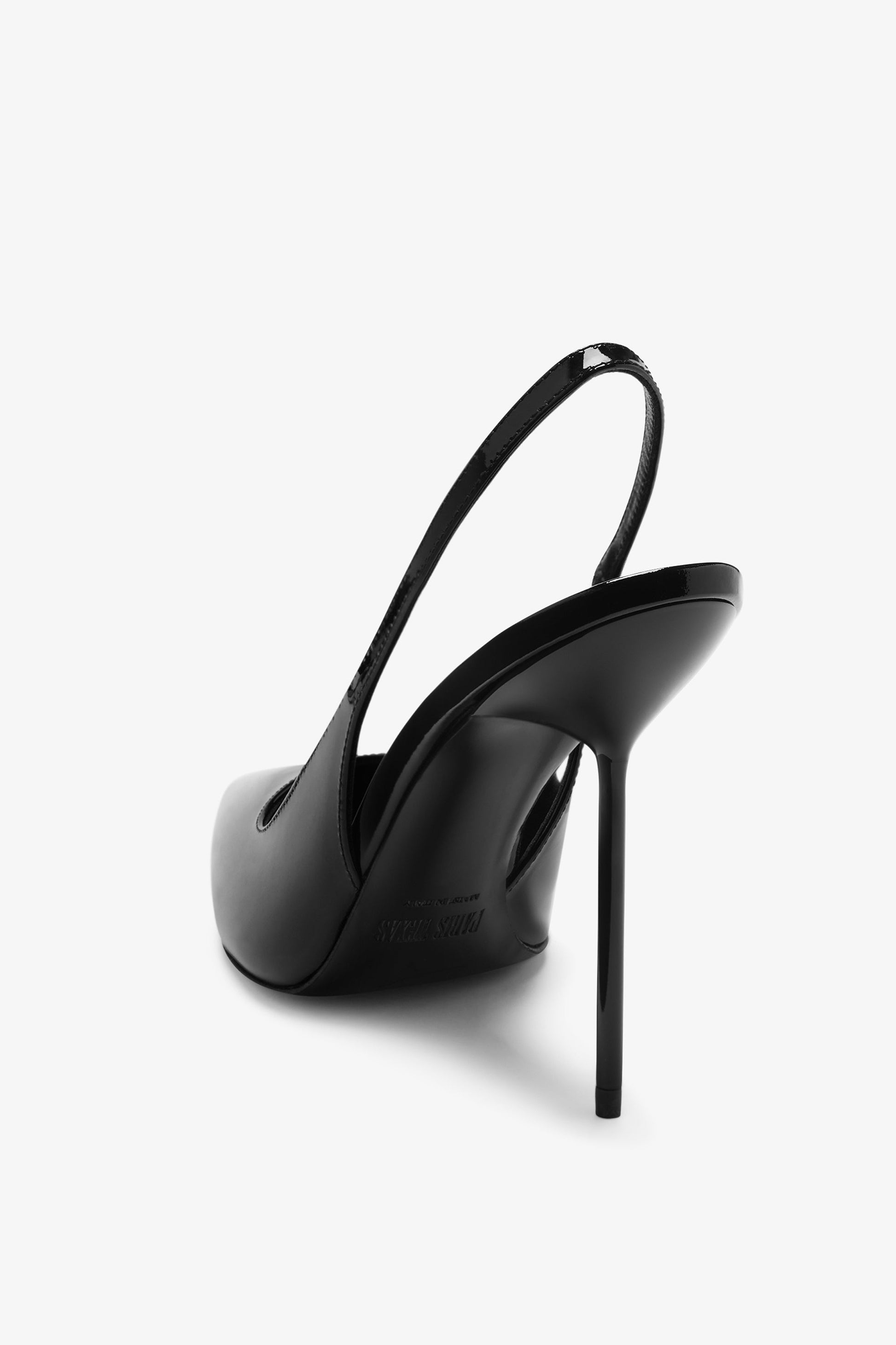 Slingback in vernice nera