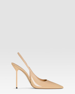 Slingbacks in vernice miele
