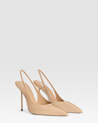 Slingbacks in vernice miele
