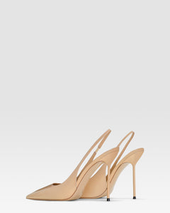 Slingbacks in vernice miele