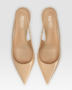 Slingbacks in vernice miele
