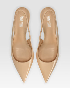 Slingbacks in vernice miele