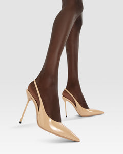 Slingbacks in vernice miele