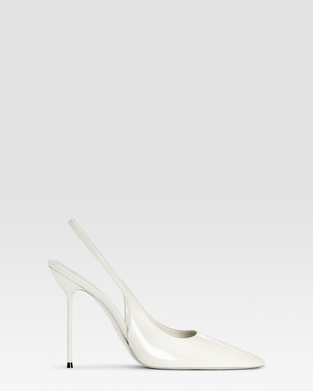 Slingbacks in optic white patent leather