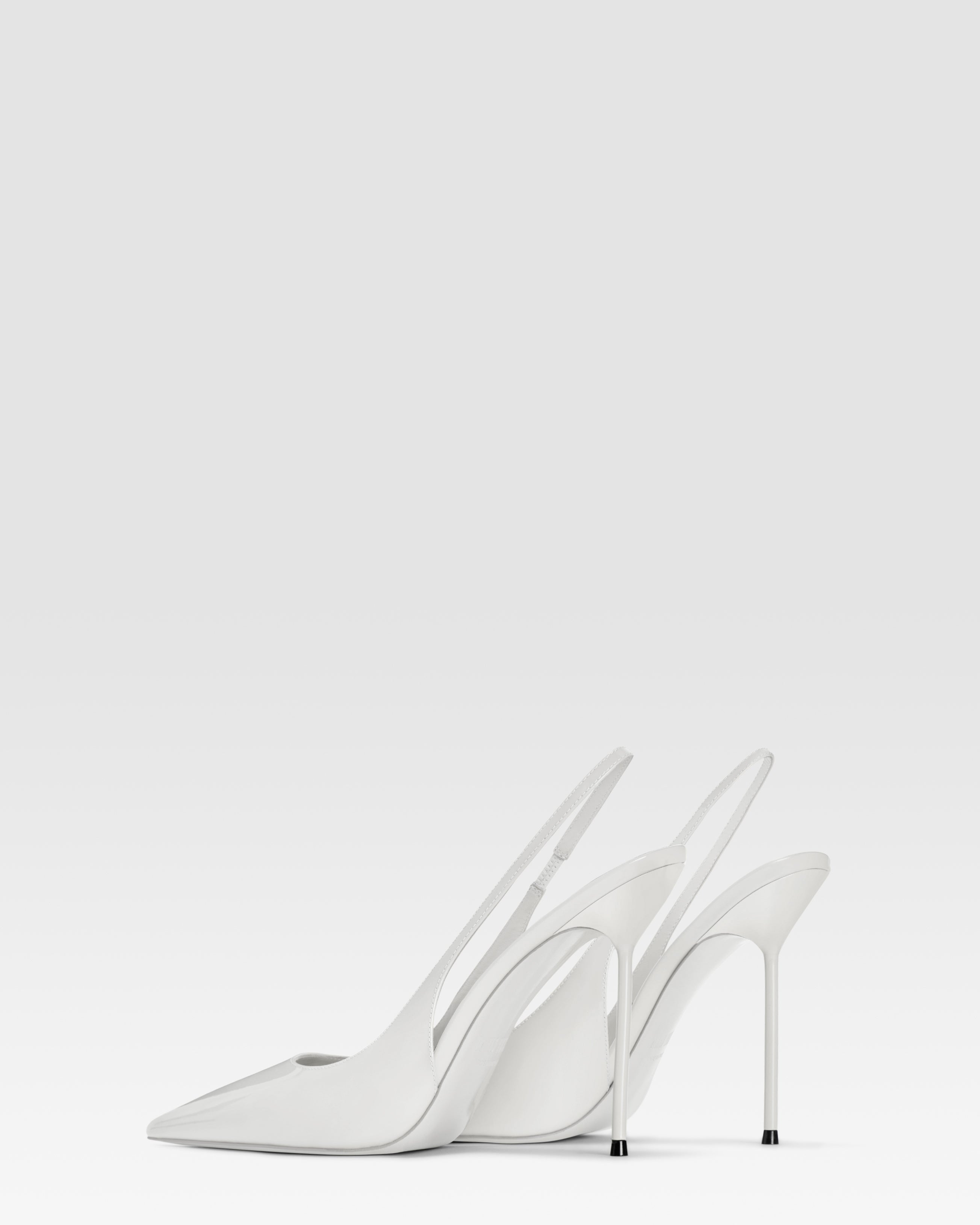 Slingbacks in optic white patent leather - Paris Texas – Paris