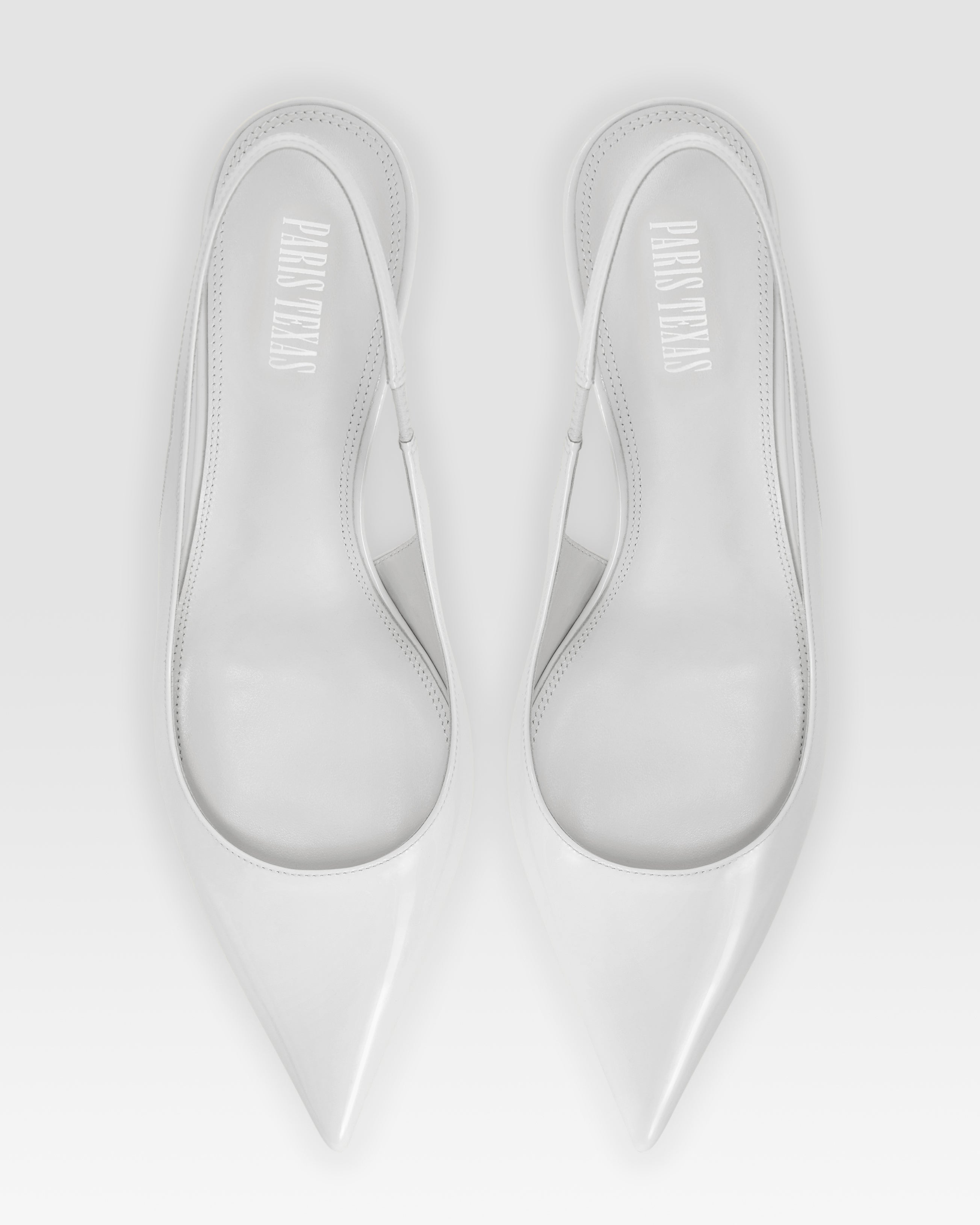 Slingbacks in optic white patent leather - Paris Texas – Paris