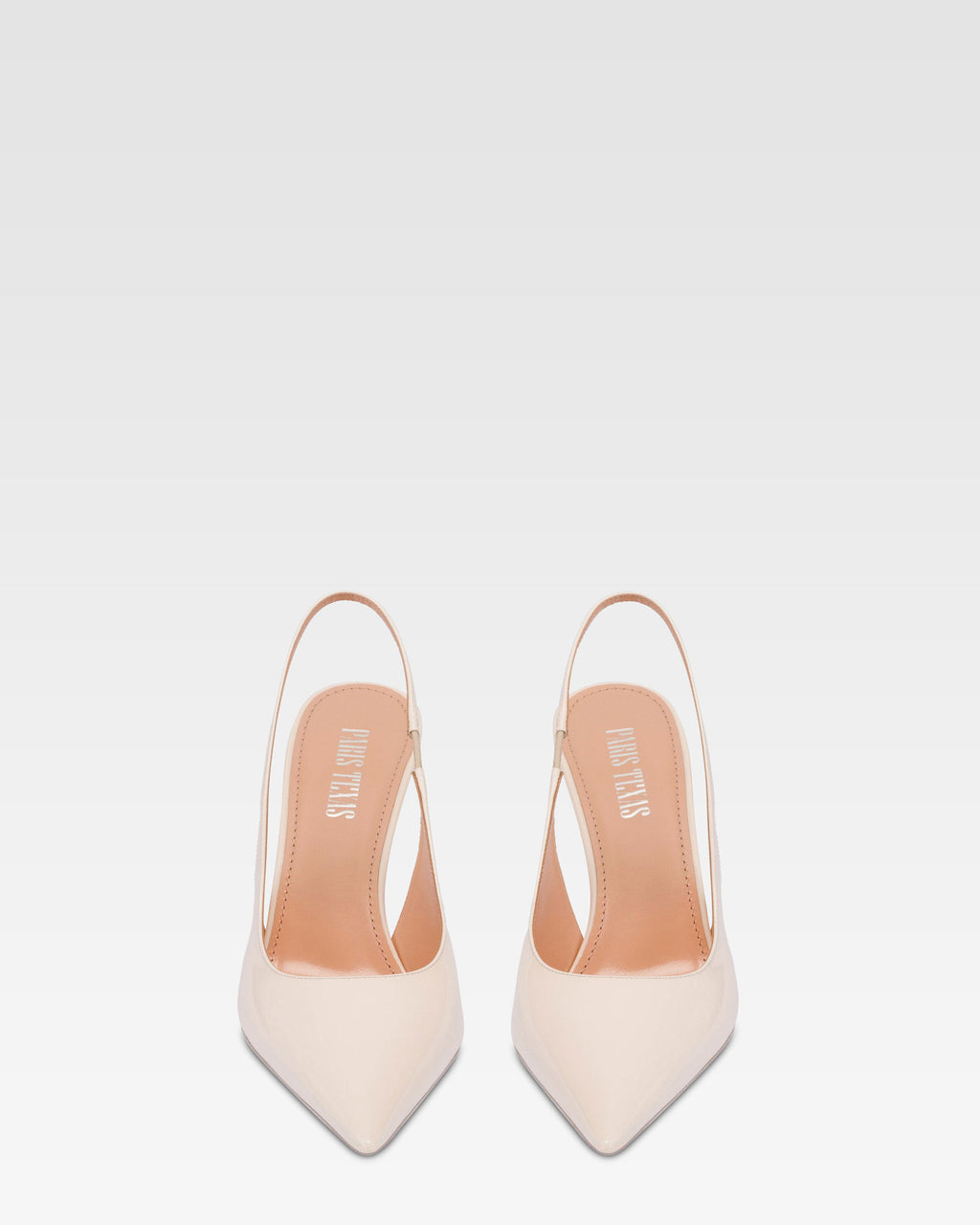 Slingbacks in ivory patent leather