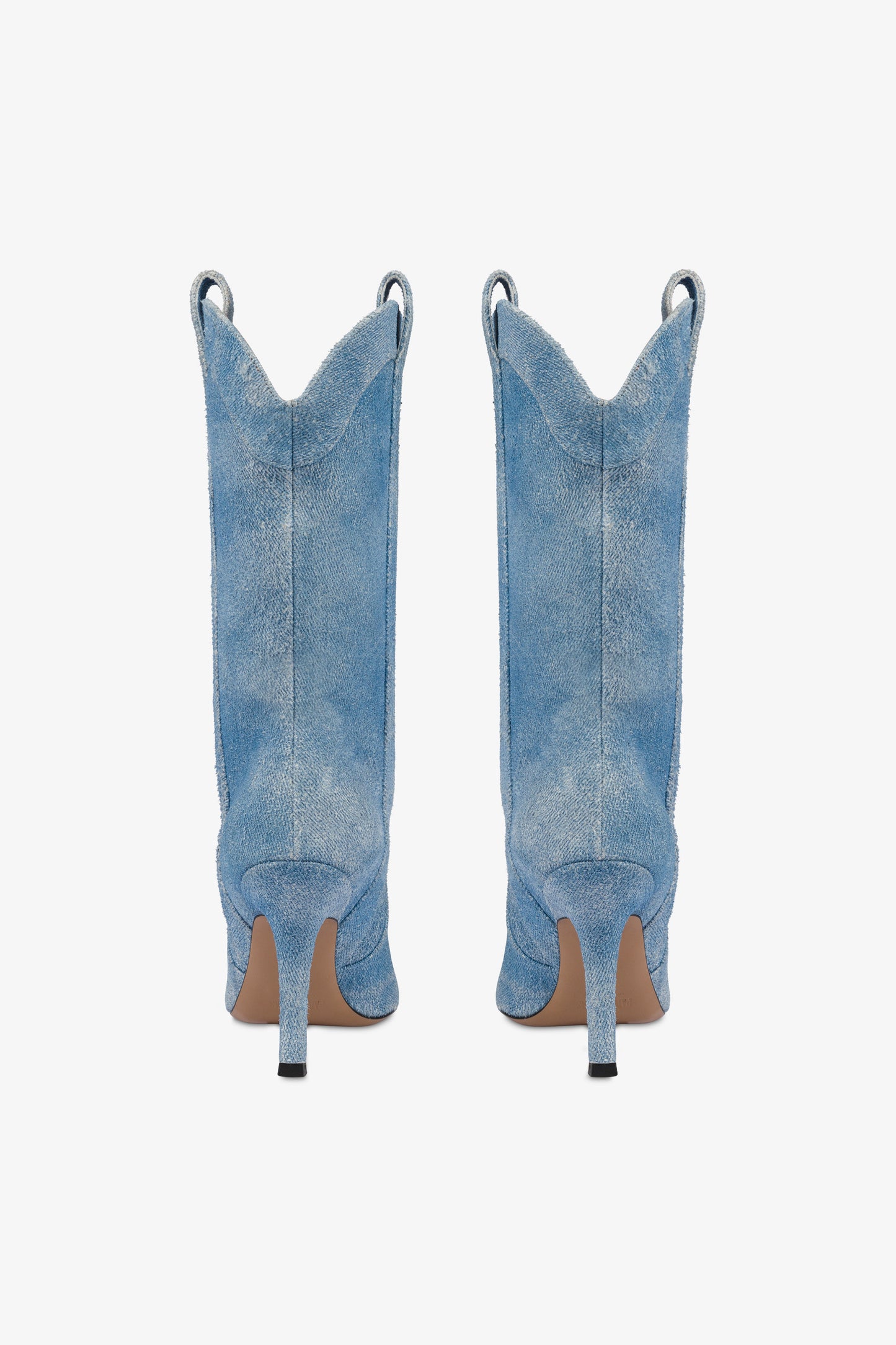 Boots in denim suede leather