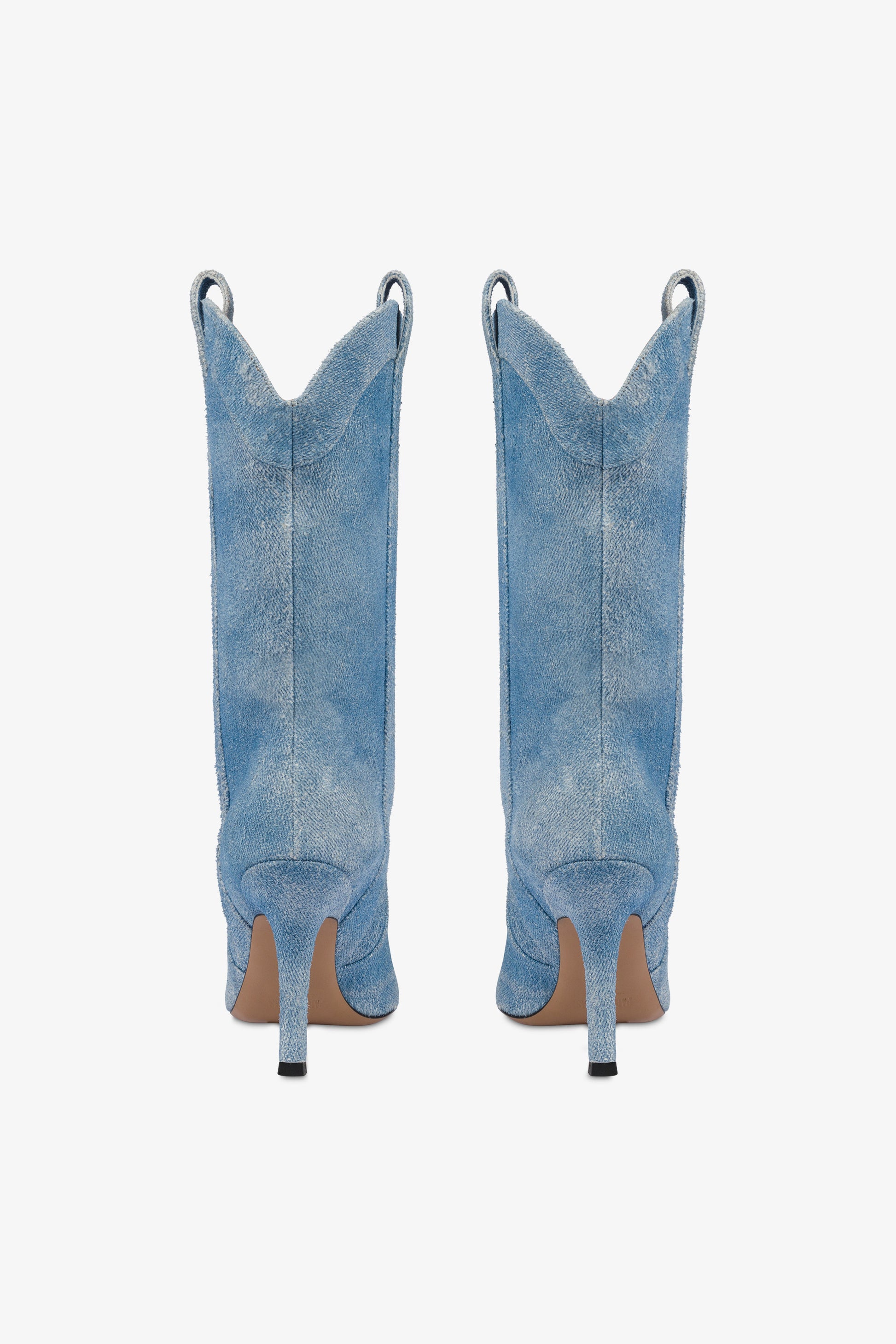 Boots in denim suede leather