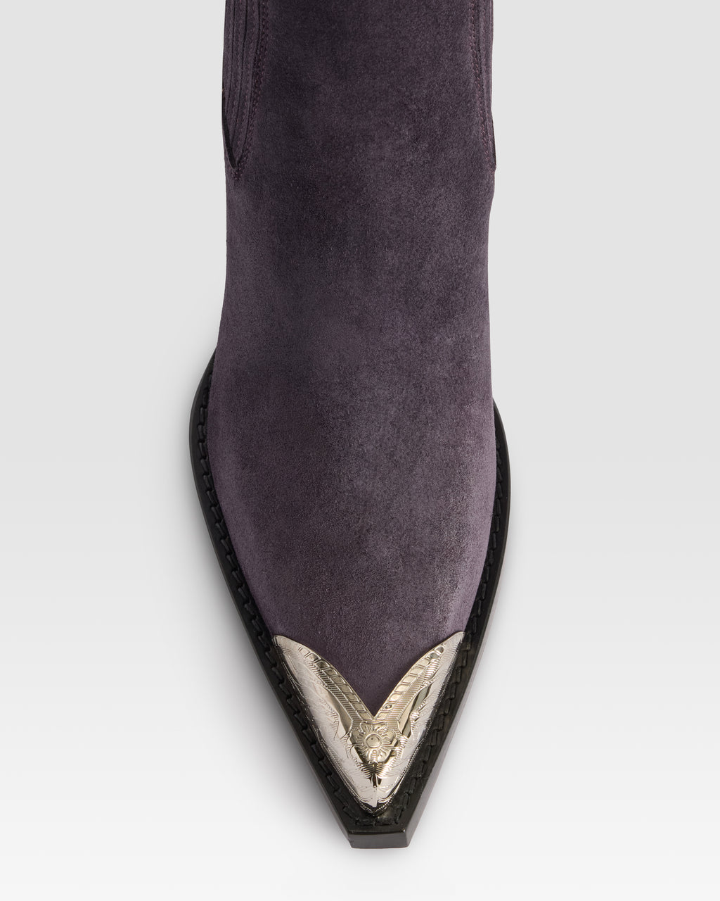BOTIN ESTILO WESTERN DE ANTE CON PUNTERA METALICA