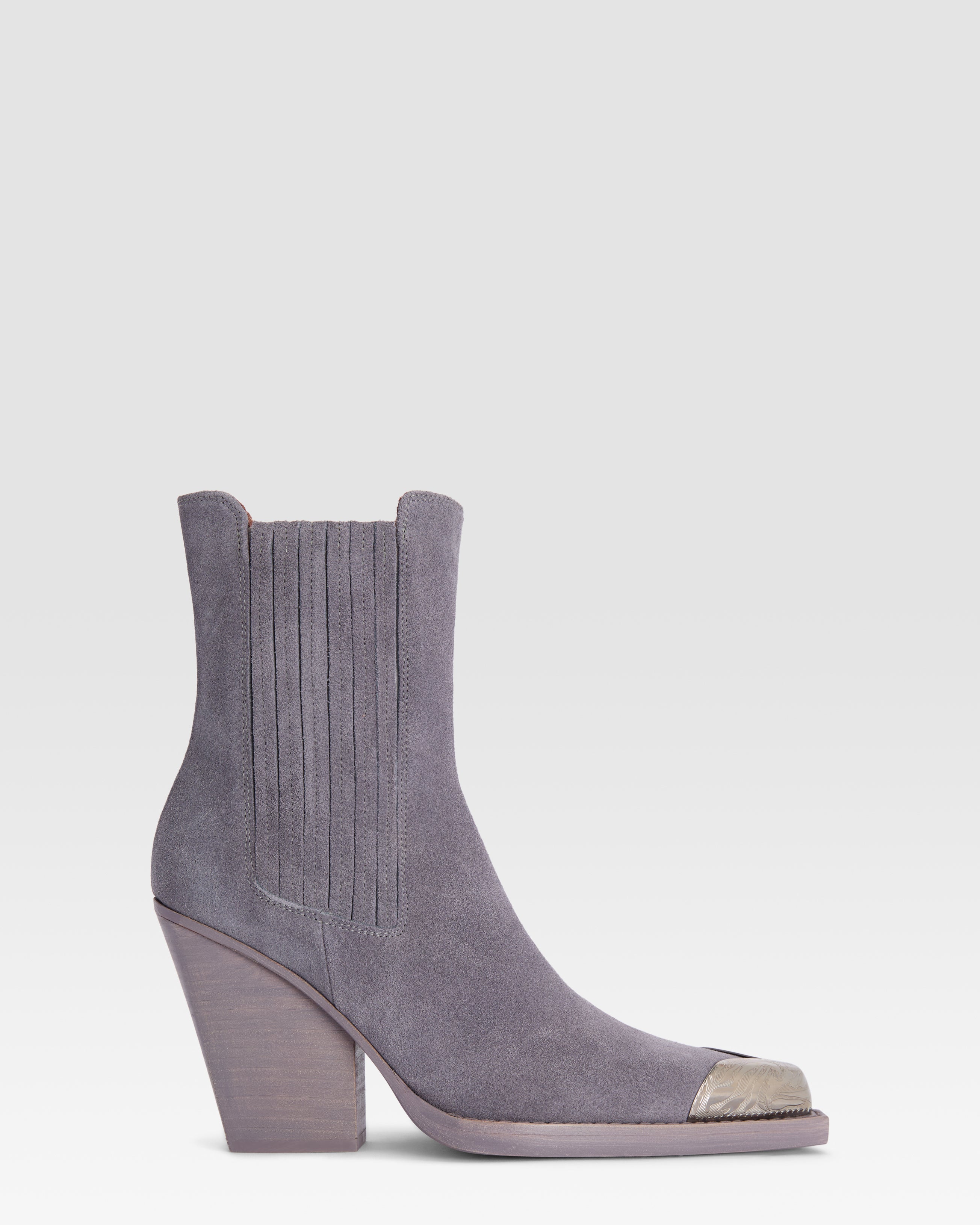 Slingbacks in denim-colored calf suede leather