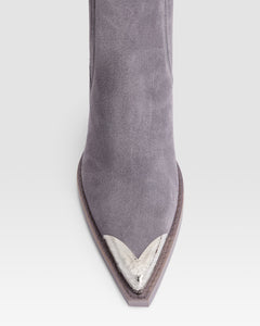 Slingbacks in denim-colored calf suede leather