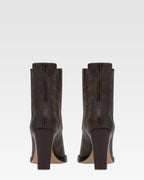 Texan ankle boots in black vintage-effect leather.