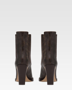 Texan ankle boots in black vintage-effect leather.