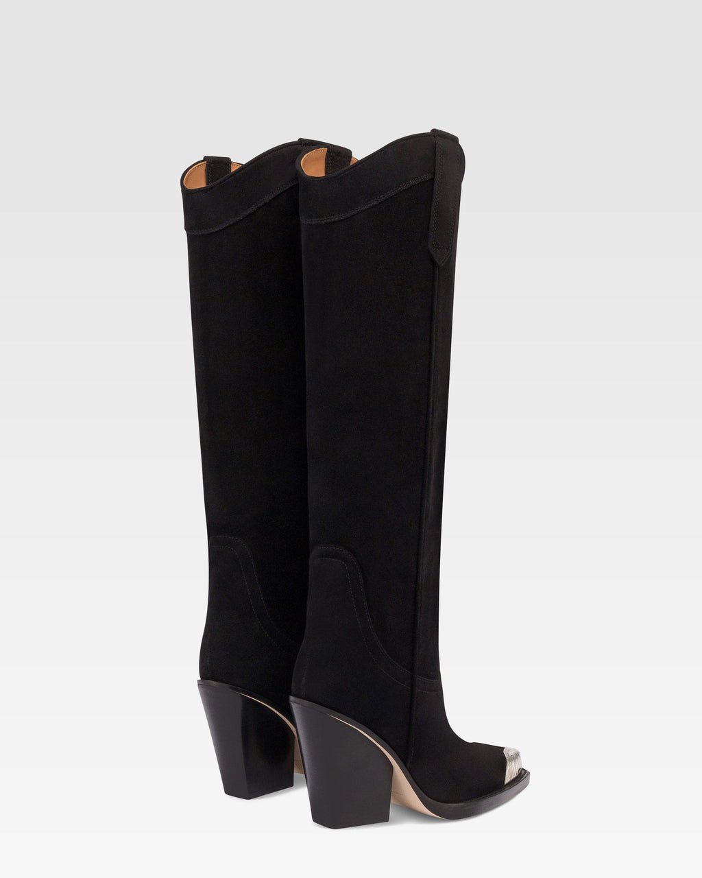 Stivale texano in pelle scamosciata nera