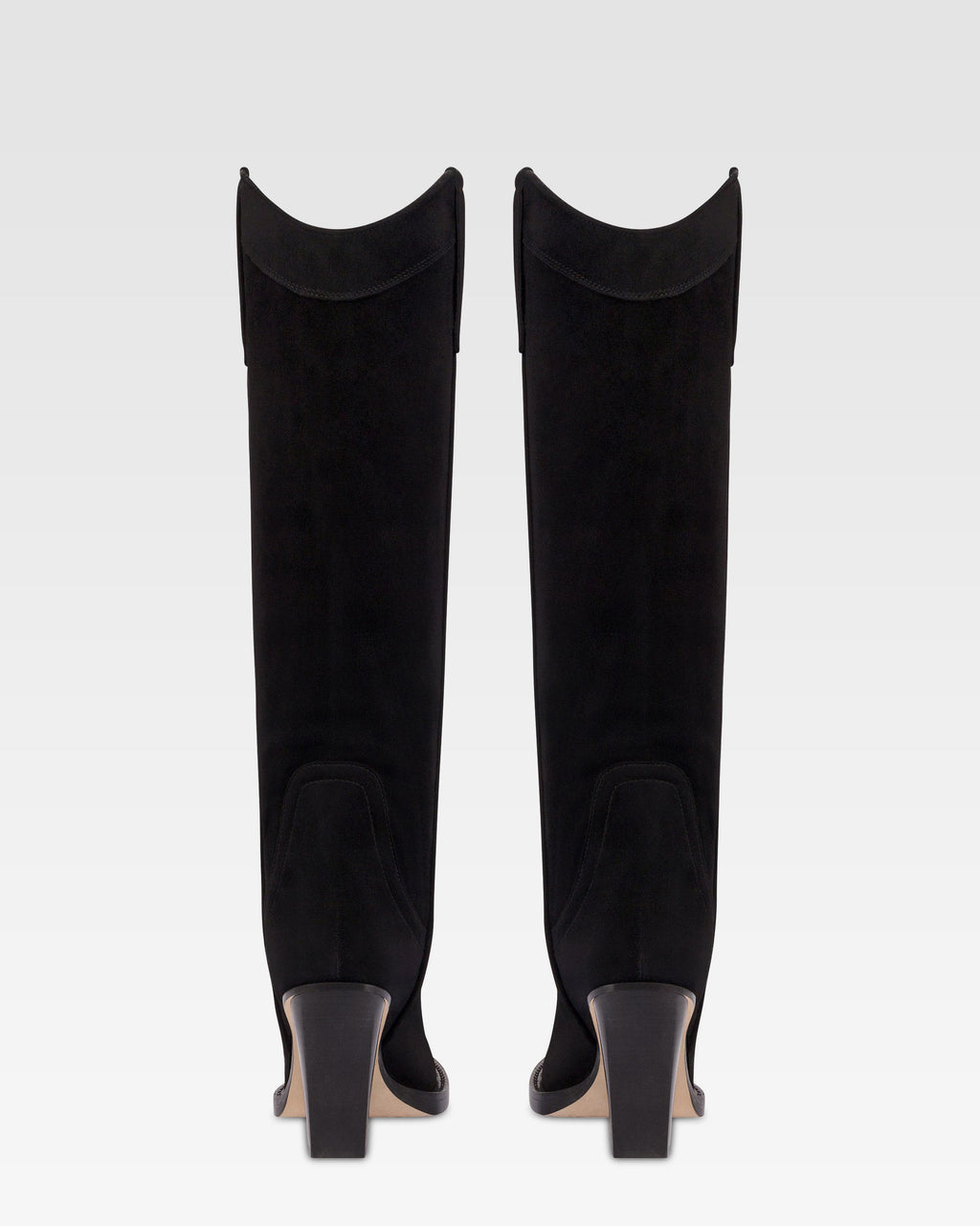 Stivale texano in pelle scamosciata nera