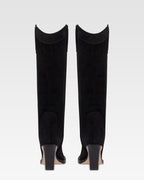 Stivale texano in pelle scamosciata nera