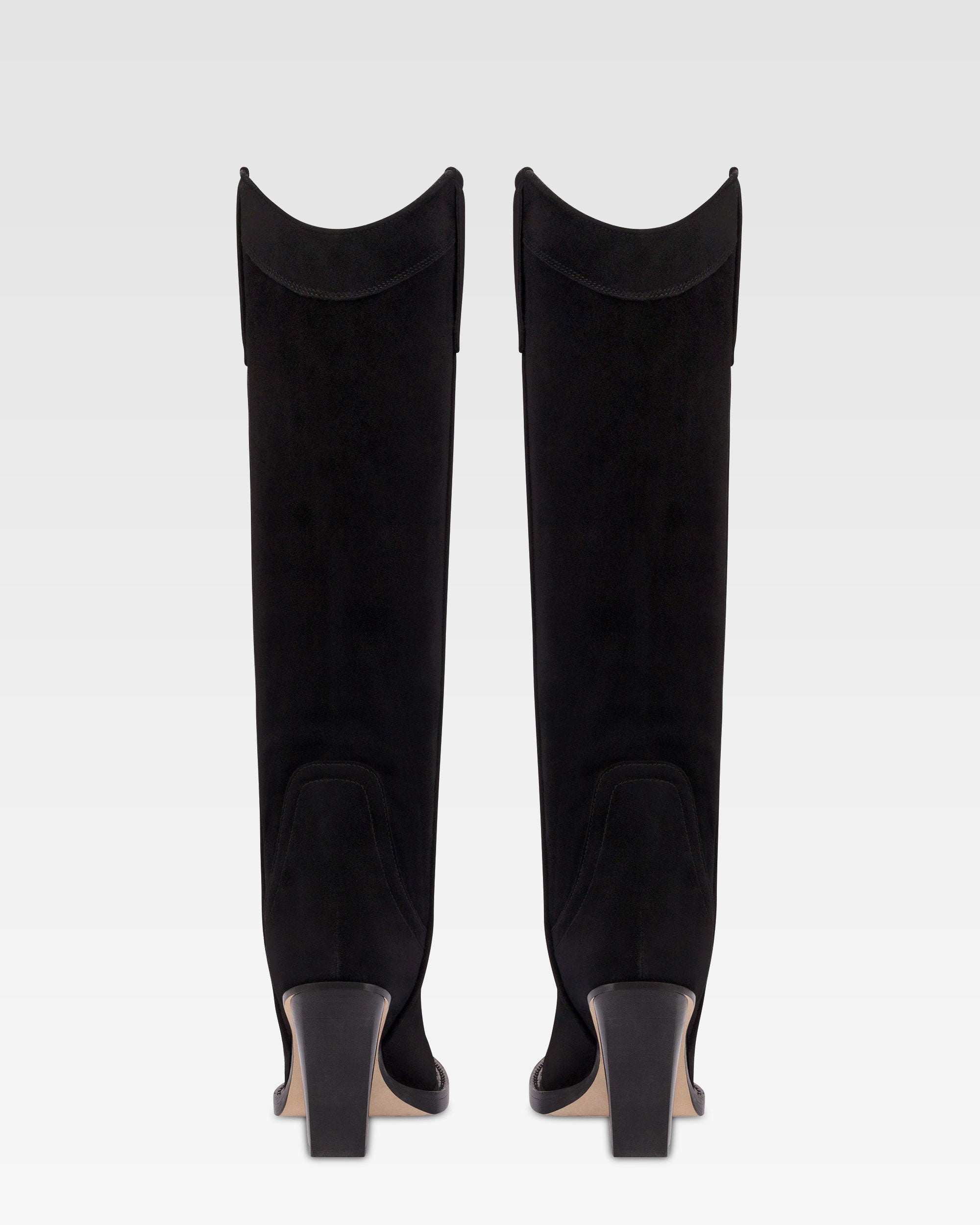 Stivale texano in pelle scamosciata nera