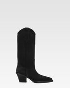 Black calf suede heel 60 ankle boot
