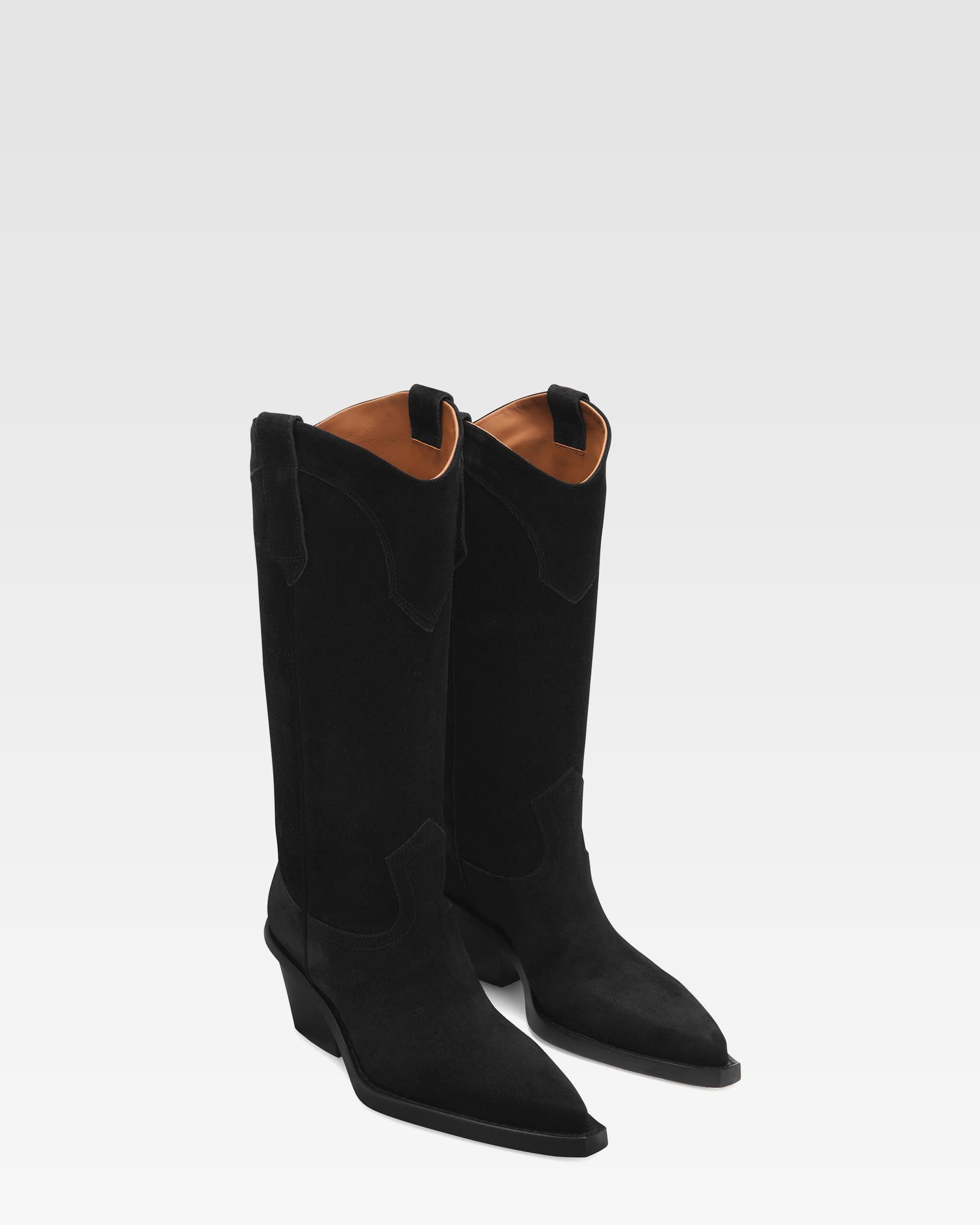 Black calf suede heel 60 ankle boot