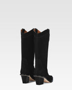 Black calf suede heel 60 ankle boot