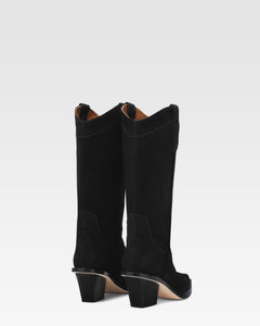 Black calf suede heel 60 ankle boot