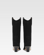 Black calf suede heel 60 ankle boot