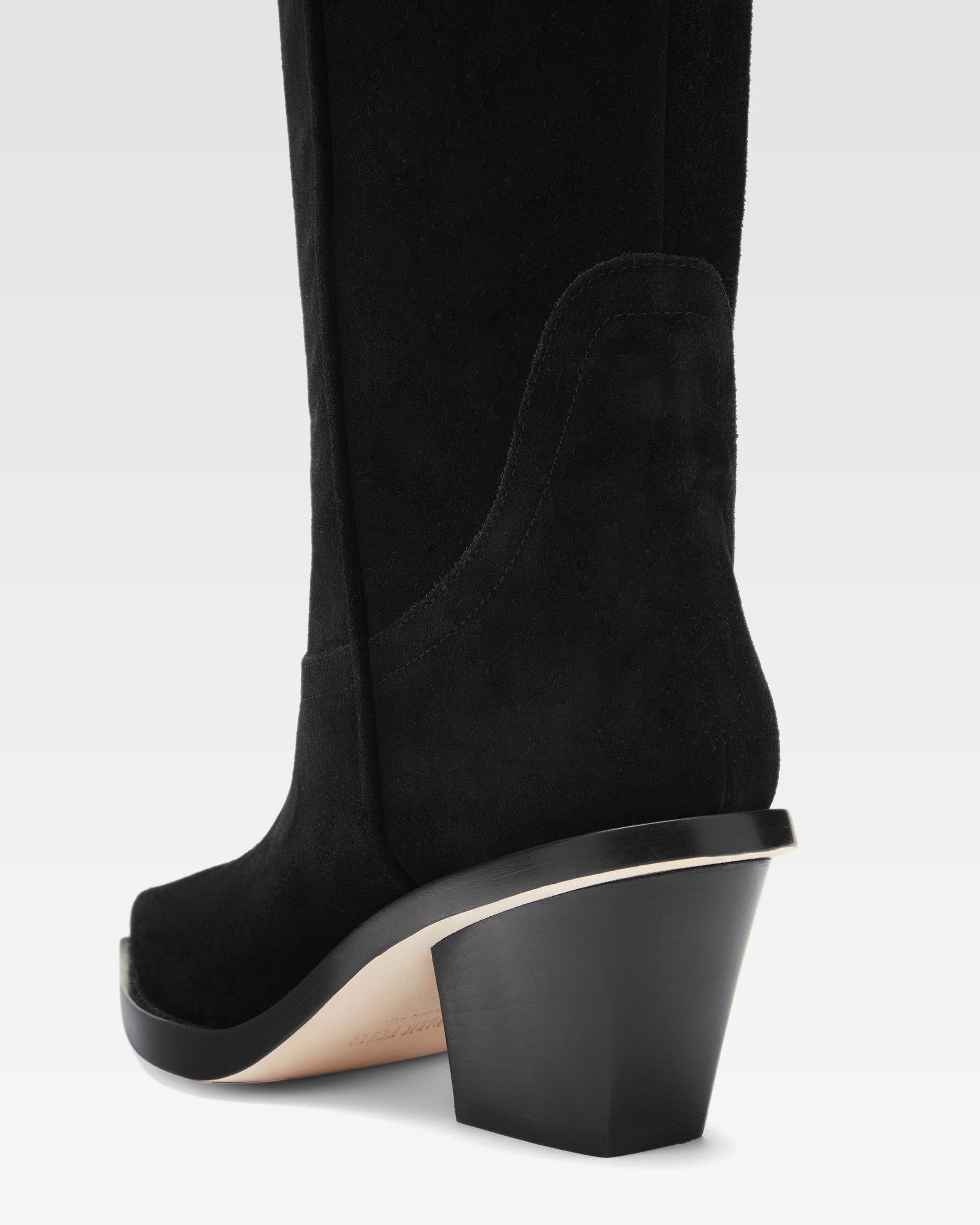 Black calf suede heel 60 ankle boot