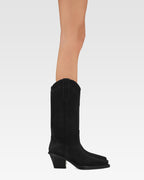 Black calf suede heel 60 ankle boot