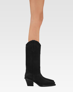 Black calf suede heel 60 ankle boot