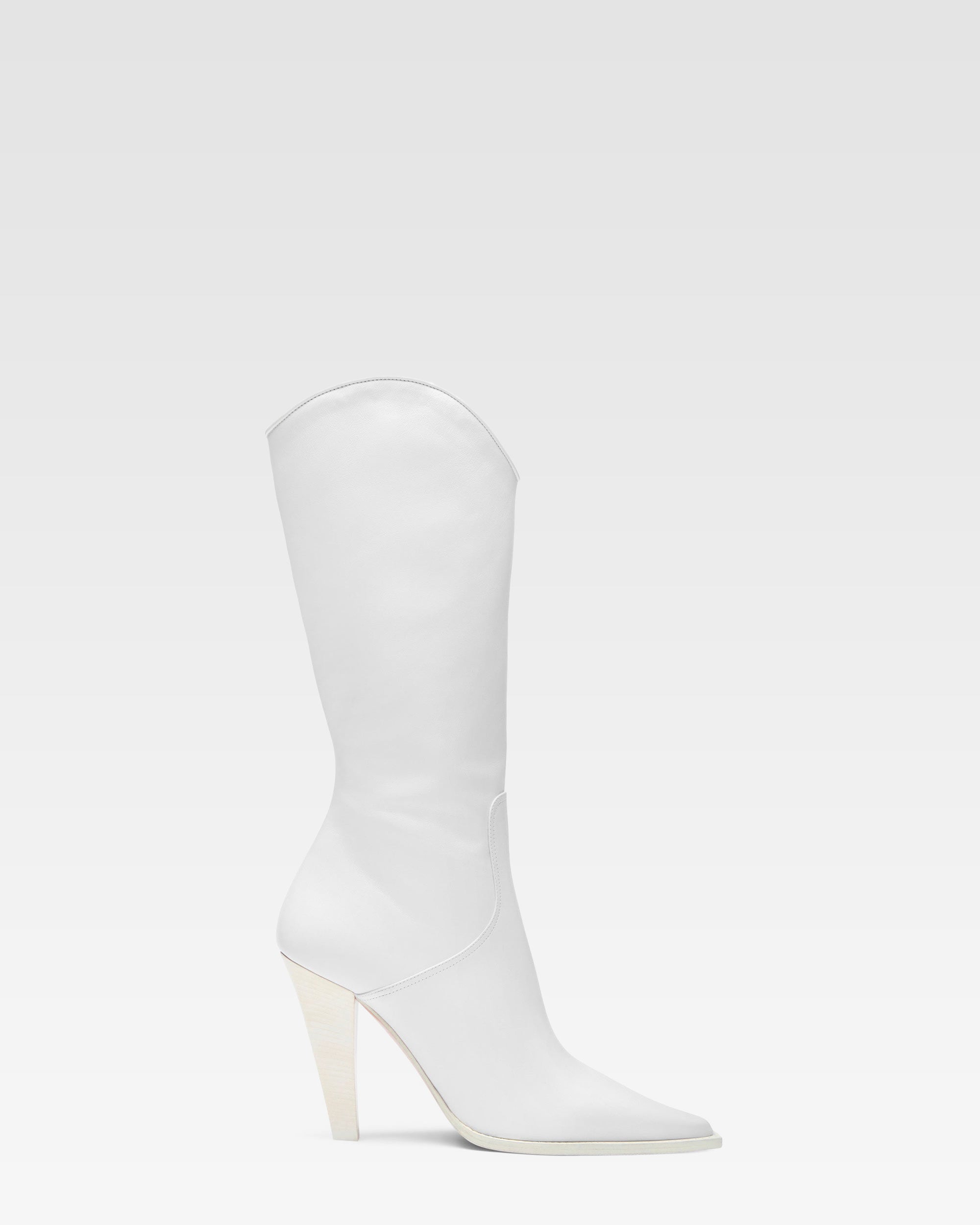 White leather boot