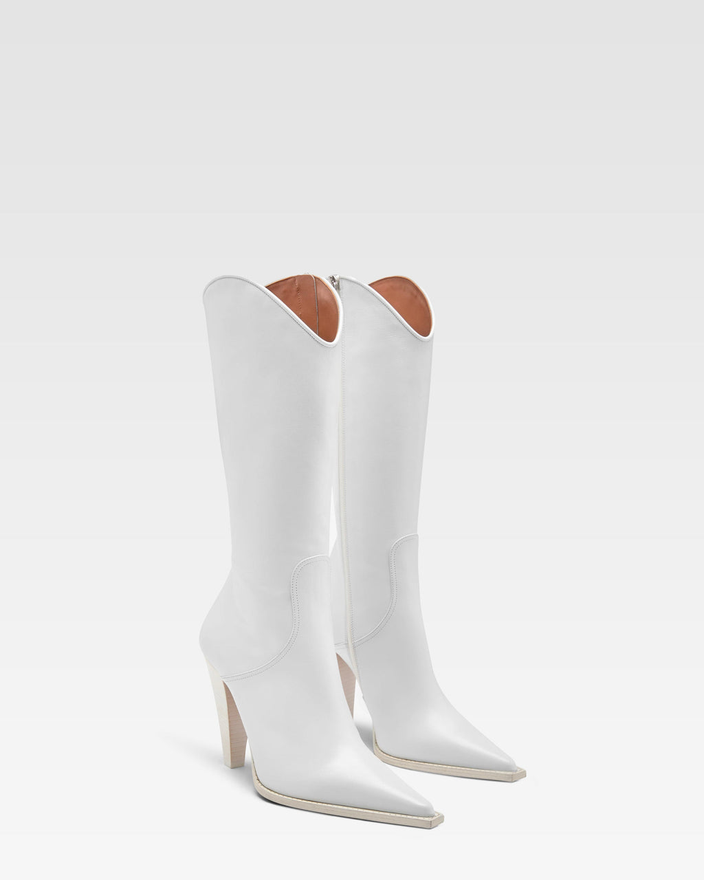 White leather boot