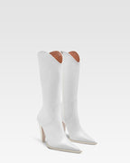 White leather boot