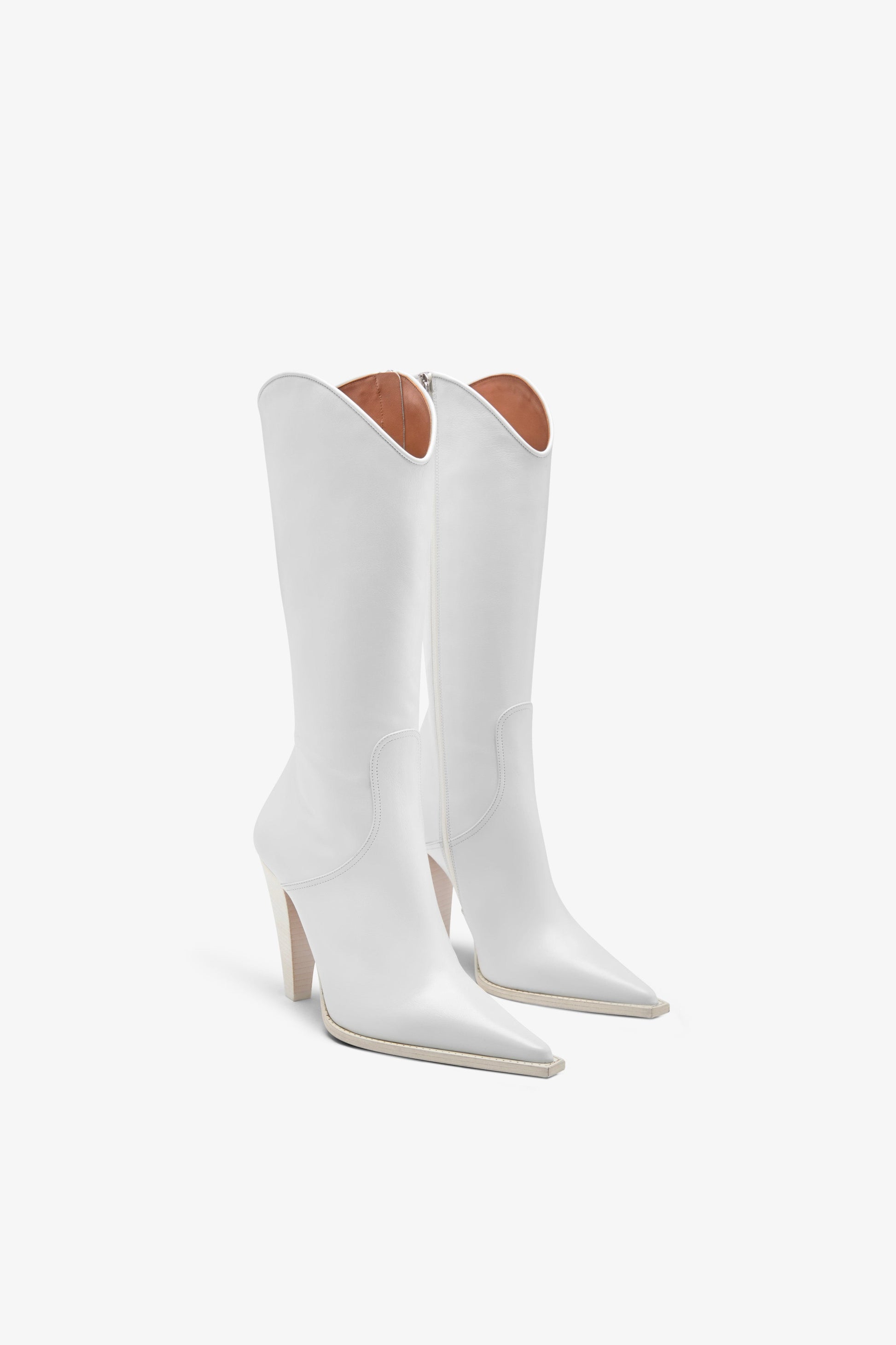 Botte en cuir blanc