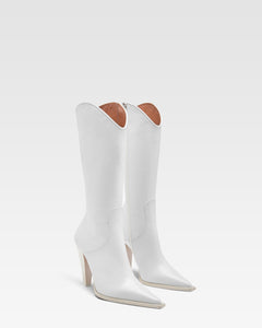 White leather boot