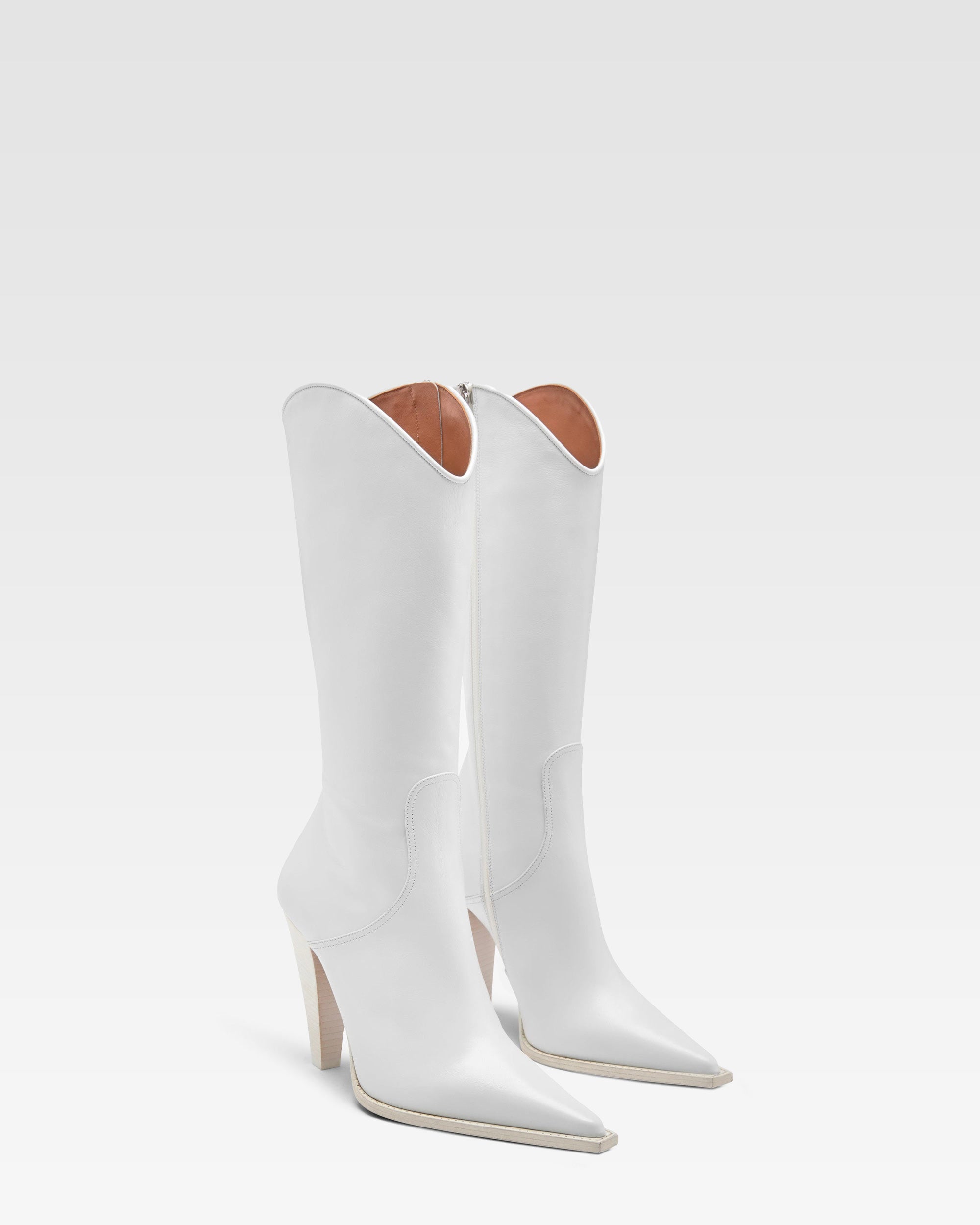 White leather boot