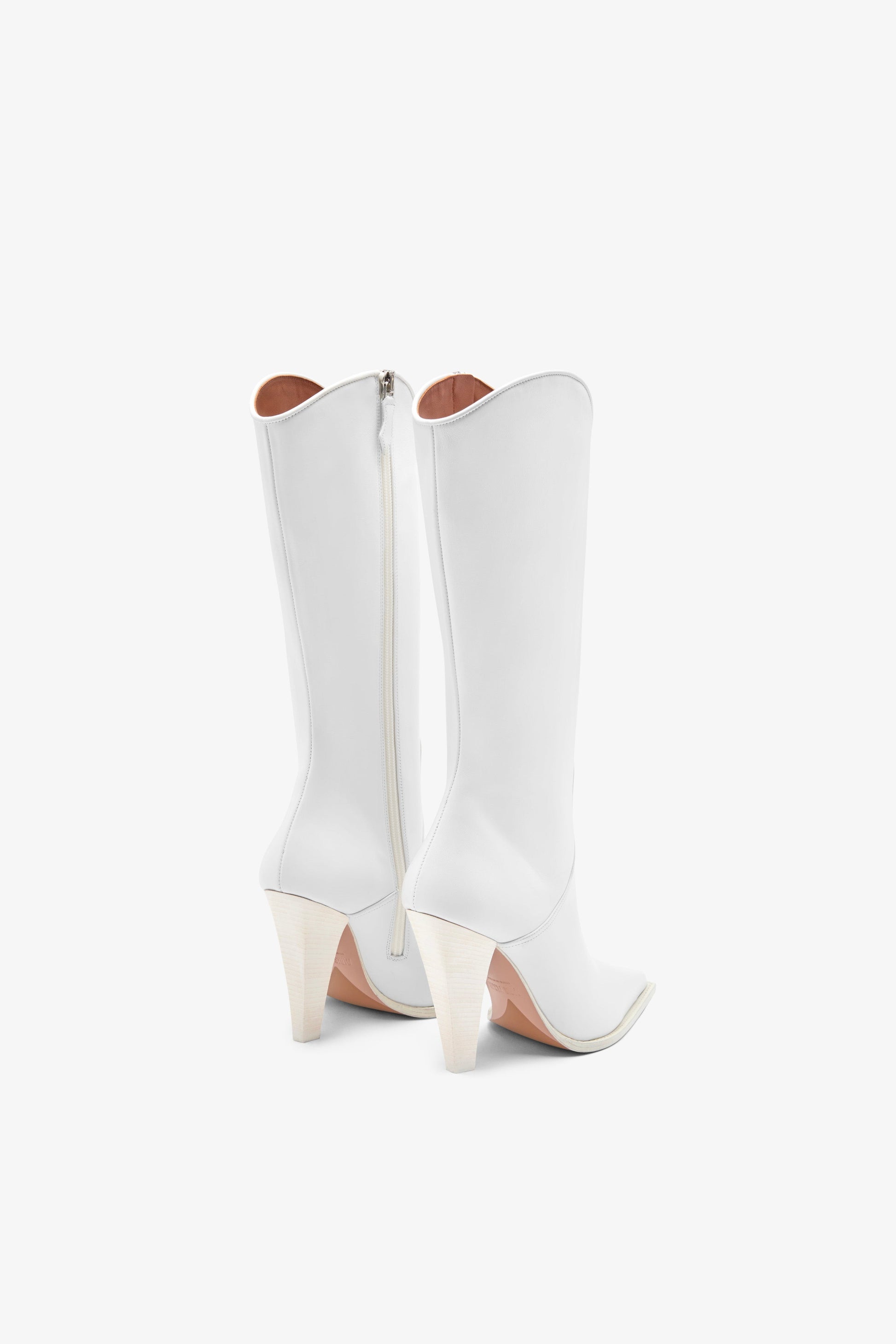 White leather boot