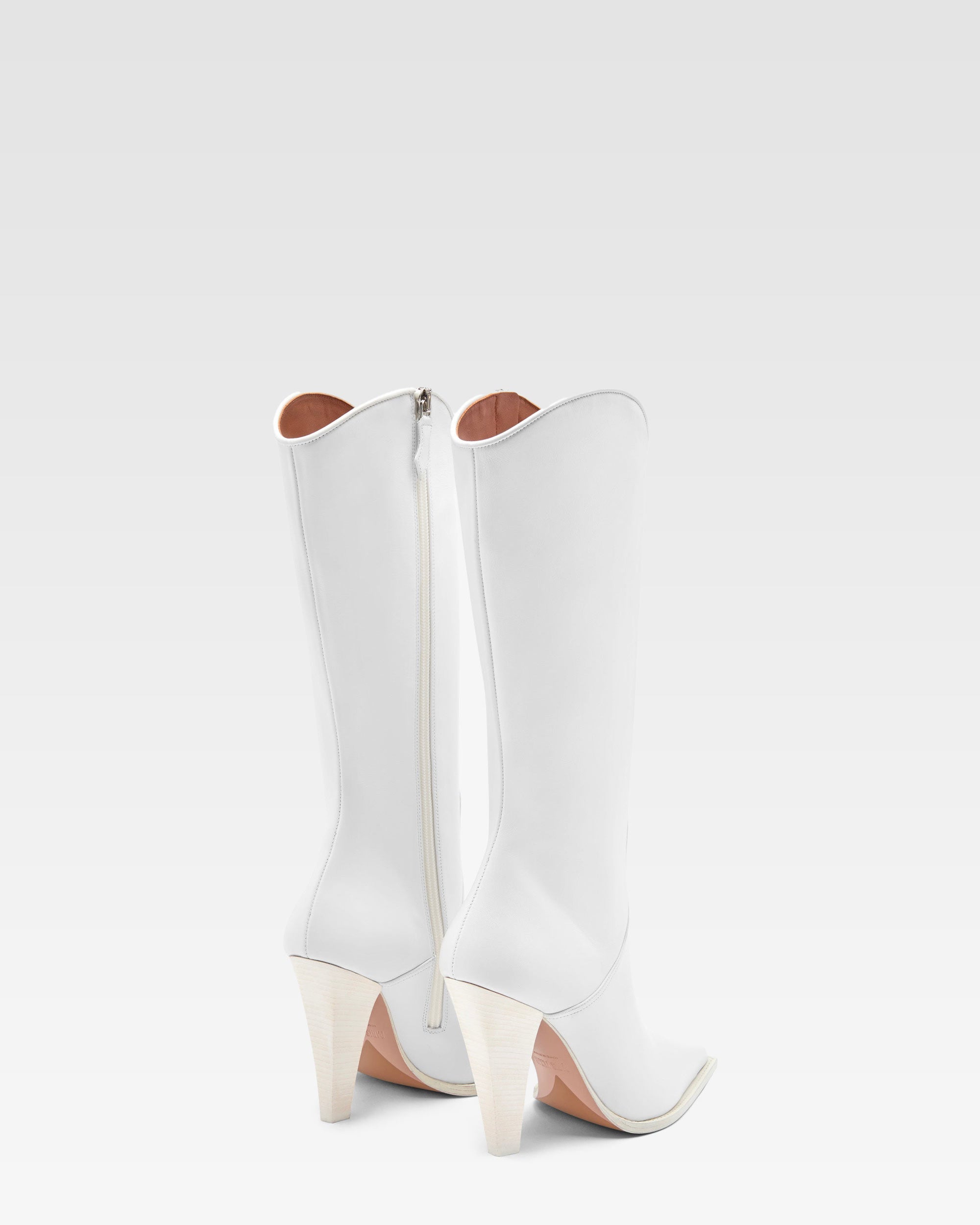 White leather boot