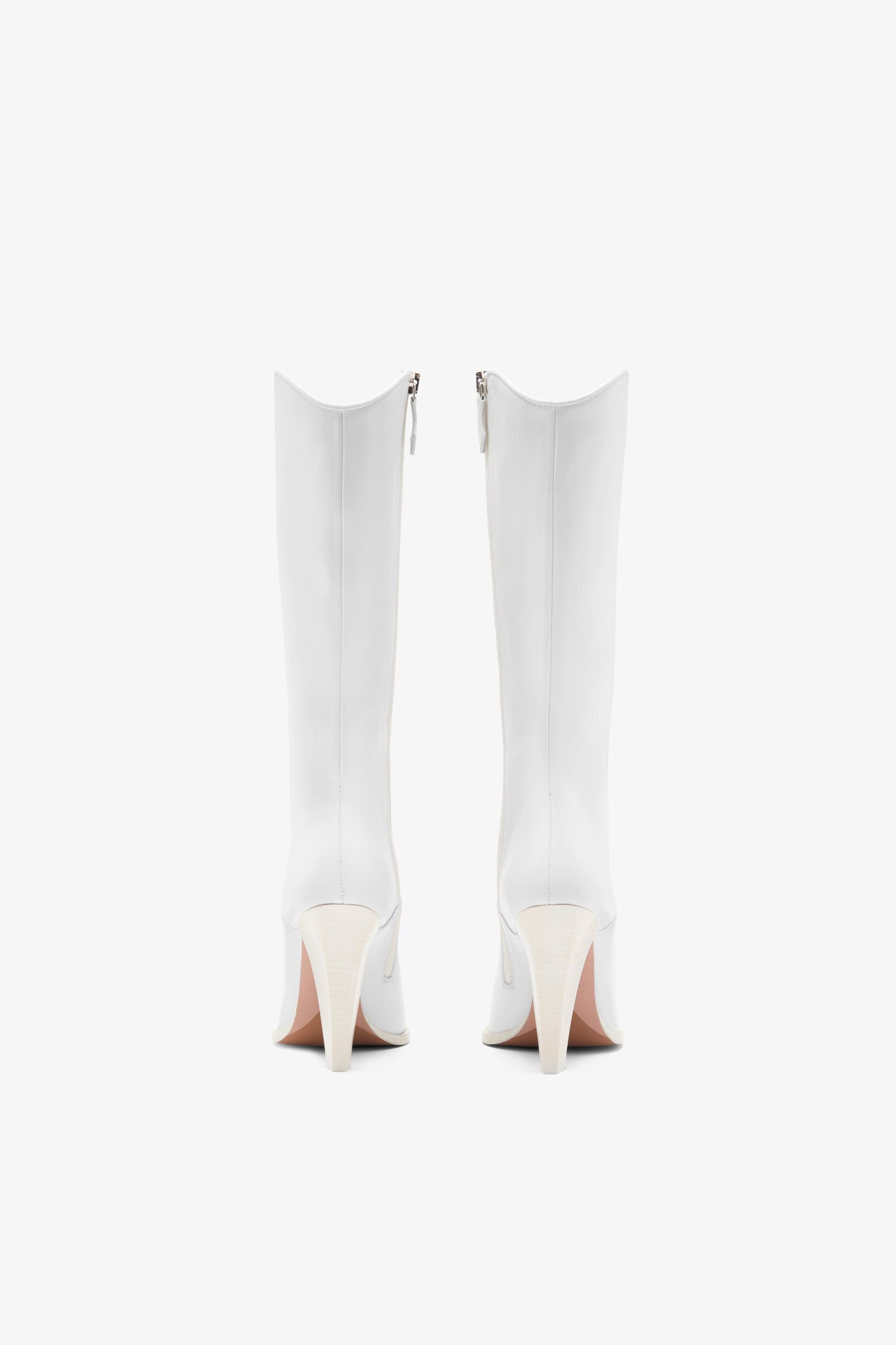 White leather boot