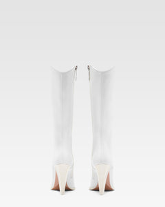 White leather boot