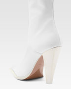 White leather boot