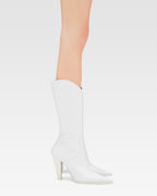 White leather boot