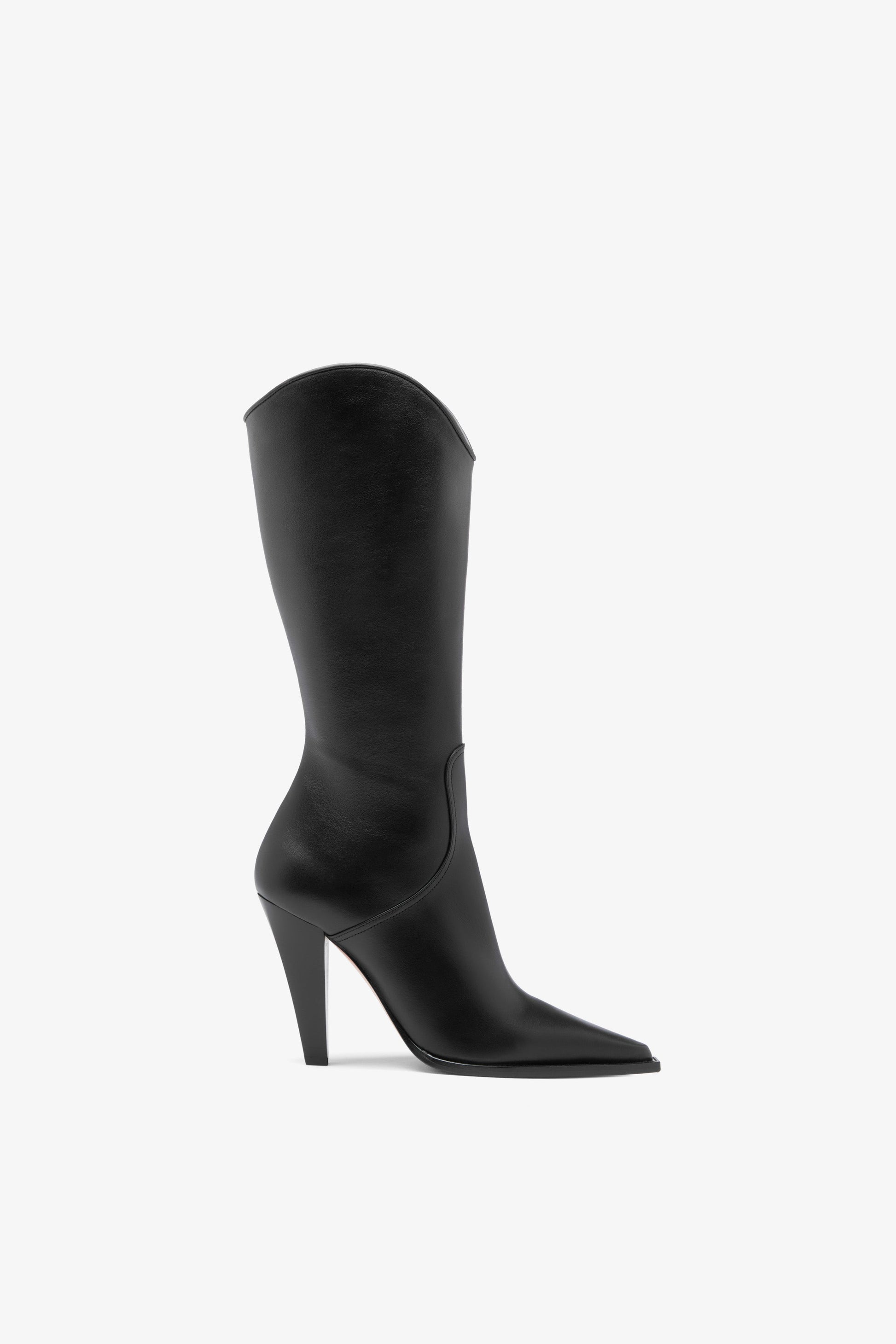 Botte en cuir noir